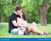 teen couple young kissing outdoor 42036323.jpg from cute couple outdoor smooching