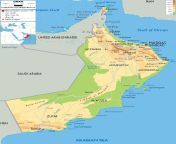 oman physical map.gif from and oman h