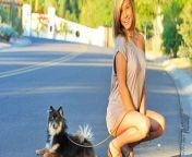 sexy kennedy leigh walking her dog.jpg from xxx dogs naked