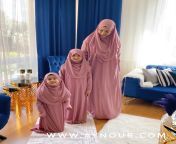 mother and daughter prayer set rosy sandy prayer 2 items headscarf and long jilbab attached islamic hijab 114322 jpgv1623122277 from mom jilbob