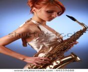 stock photo sexy young woman with saxophone 44559688.jpg from 3x woman sax