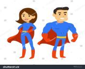 stock vector cartoon superhero couple man and woman in comic book costumes with capes cute super hero vector 385076299.jpg from cartoon men porn cartoon heros