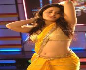 telugu actress ajju hot navel and cleavage show photos in saree from item song stills 3.jpg from saree item saree song