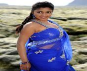amala paul hot navel show stills in cute blue saree 1.jpg from amala navel videos