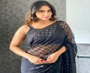 tamil serial actress shivani narayanan hot in transparent black saree.jpg from serial actress narayan