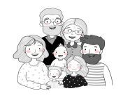 happy family parents children cute cartoon dad mom daughter son baby grandmother grandfather happy family parents 170167352.jpg from mom dad son daugh aunt