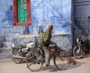 jodhpur rajasthan india january indian mature man riding bicycle street old town blue city 217129983.jpg from indian mature riding