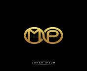 mp initial letter linked circle capital monogram logo modern template silver color version gold isolated black background 173281484.jpg from mp jpg