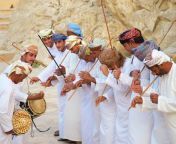 omani traditional dance music arabic culture tradition omani men traditional dress dancing singing folk 111304637.jpg from arab omani