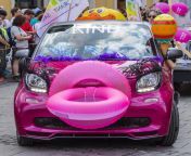 decorated pink car pink lips attending gay pride parade also known as christopher street day csd munich germany 151740513.jpg from gay cr