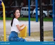 asian chinese college student enjoy free time campus freestyle carefree woman happiness active girl sweet smile teenager youth 103462373.jpg from chinese college students play wi