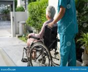 caregiver help care asian elderly woman patient sitting wheelchair ramp nursing hospital caregiver help care 280328583.jpg from older woman campie