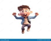 d icon cute young smiling happy winning man people jumping character illustration cartoon boy minimal style isolated d icon 273885234.jpg from 3d man on cute