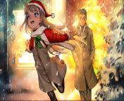 ndranhuv.jpg from anime as109 artwork snow winter christmas new loli gray hair blue eyes coats 1530475 jpg