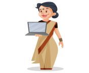 young indian lady teacher is holding the laptop in hand small size.jpg from indian lady teacher with small student sex