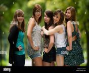 a group of five 5 young adolescent british english welsh teen teenage cy613k.jpg from british teens