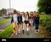 a group of six 6 young adolescent british english welsh teen teenage cy61wb.jpg from british teens