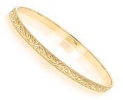 jewelry solid 14k gold floral bangle bracelet for women by luxurman mainye.jpg from bangoile