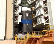 vega first stage engine leaving booster integration building pillars.jpg from suhubhadax vega first
