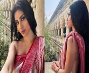 mouni roy goes bold as she styles herself in white bengali saree without blouse see photos 4.jpg from saree without blouse hot songsw xxnx com bhojpurimil aunty mulai paal se
