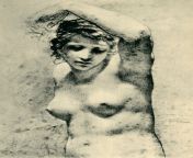 pierre paul prudhon female nude raising one arm c1800 marguerite 1943 meisterdrucke 1199772.jpg from raising nude