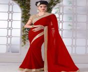 red chiffon plain festive wear saree 14691684661513 h compressed.jpg from red heart saree photoshoot