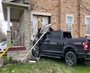 house crash pickup truck brampton.jpg from driver and hous