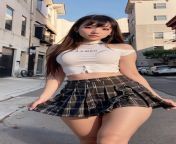 00031 2630999084 korean girl with hair bangs thick body thigh thighs tall thick body skirt cute top outside on a street in la skin pore jpeg from itseunchae