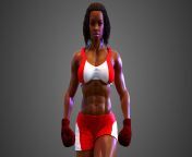 female african box mma fighter 3d model animated rigged max obj 3ds fbx c4d blend.jpg from model mma