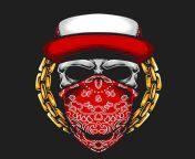 skull with red bandana gold chain vector 43623 1423.jpg from gang jpg