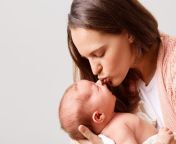 closeup portrait winsome woman kissing her newborn baby with closed eyes 176532 14405 jpgsize626extjpggaga1 1 1412446893 1704844800semtais from mulher breast milk
