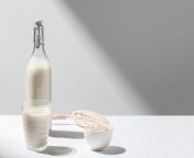 front view milk bottle with full glass bowl oatmeal with copy space 23 2148667722.jpg from view full screen fresh milk mp4