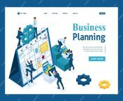 isometric businessmen make business plan month landing page 130740 144 jpgw2000 from 144 jpg