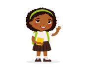 school girl happy student flat vector illustration waving girl with book backpack isolated cartoon character elementary school pupil cheerful african american young lady back school 71593 515 jpgw2000 from más school student girl www xvidios com