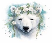 polar bear with wreath flowers his head 655090 385860.jpg from 385860 jpg