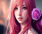 beautiful anime girl with pink hair generative ai 170984 6223.jpg from pink 3d ani