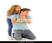 couple demonstrating first aid techniques with woman performing heimlich extxxx.jpg from www sex mom extxxx ada sharma sex imageিকা মাহি xxx