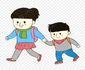 pngtree sister and brother starting school starting school hand in hand png image 3933073.jpg from brother and sister the school hindi