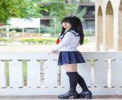 132099974 asian girl in japanese style school uniform.jpg from cutie in japanese school uniform touches your cock and gets