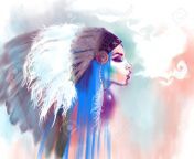 50425607 american indian girl smoking a pipe on a water color background indian woman with traditional make.jpg from indian smoking girl sexww taleww xxx বাংল