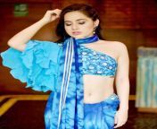urfi javed flaunts her ruffled blue blouse with tie dye saree 202111 1638085528.jpg from sexy saree bf