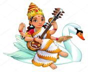 depositphotos 108043762 stock illustration sarasvati hindu goddess.jpg from hindu goddesses cartoon