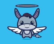 cute donkey angel cartoon character design premium free vector.jpg from angel donke