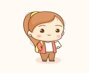 cute girl young student chibi cartoon character flat illustration vector.jpg from cute studen