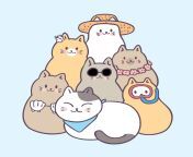 cartoon cute summer cats vector.jpg from cute cartoon