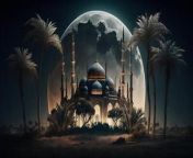 magnificent mosque illuminated by moonlight during full moon ai generated photo.jpg from view full screen shy arab sowing boobs in washroom