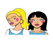 2592044 mulher cabelo preto e garota loira casal garota loira estilo pop art grátis vetor.jpg from garota mitológica nudw