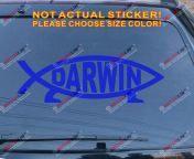 darwin fish decal sticker ichthys jesus symbolfish car trunk window vinyl die cut choose size and.jpg from lin darwin