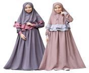 2pcs muslim children girls outfits arab long dress hijab islamic abaya jilbab kids prayer dress maxi.jpg from muslim smal