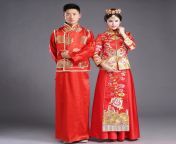 chinese traditional bride clothing pratensis style wedding dress female dragon gown slim cheongsam couple red evening.jpg from chaina dres change